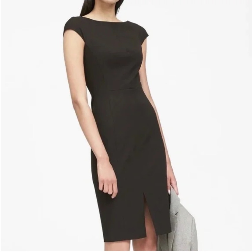 Banana Republic Bi Stretch Front Slit Pencil Dress Size 4
